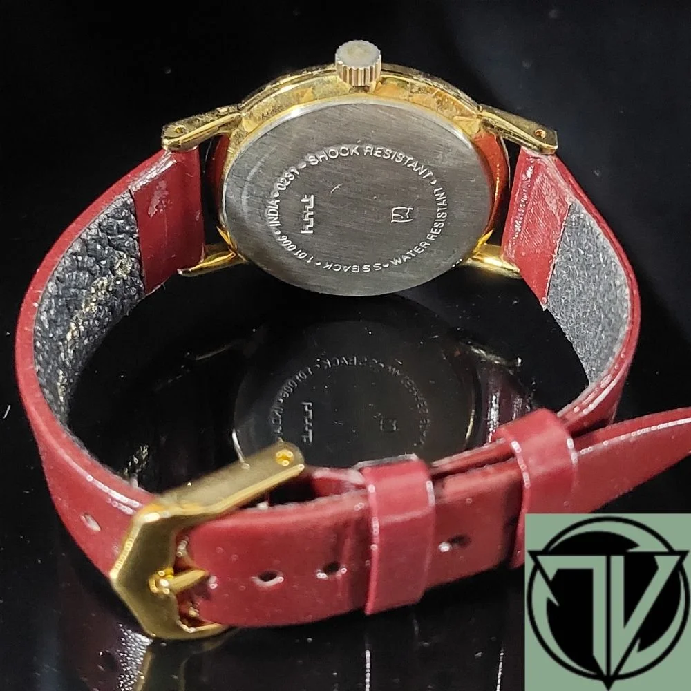 HMT SONA★オーバホール済★手巻き★機械式★ヴィンテージ70S★レッド Vintage HMT Sona Hand-Winding Mechanical Watch – Black Dial, Gold